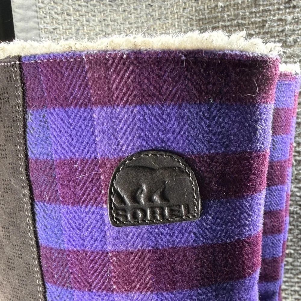 Sorel Plaid Winter Boots | Purple |‎ Fleece Lined | Women’s 7